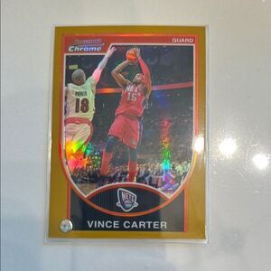 Vince Carter Trading Card - Red and Gold refractor 42/99 mint